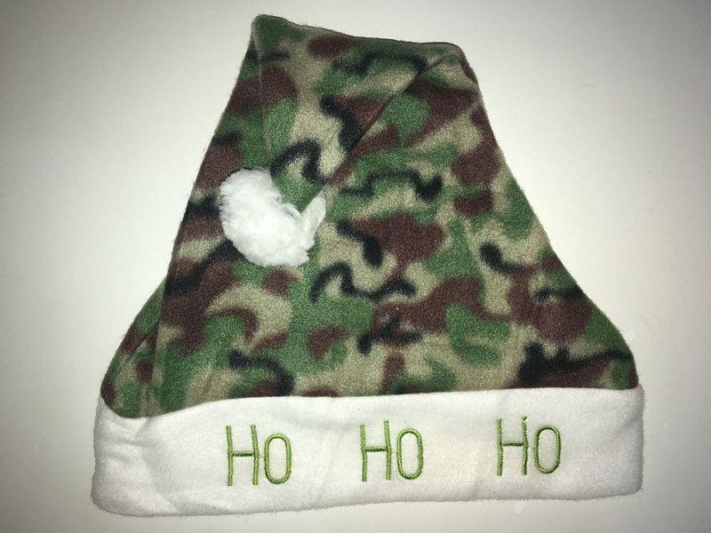 HOHOHO Green Camo Santa Hat